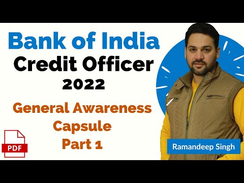 Bank of India Credit Officer 2022: General Awareness Capsule PDF