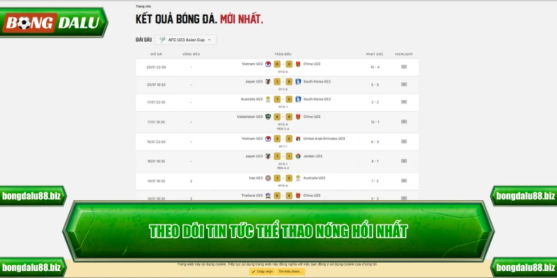 Theo dõi tin tức thể thao nóng hổi nhất